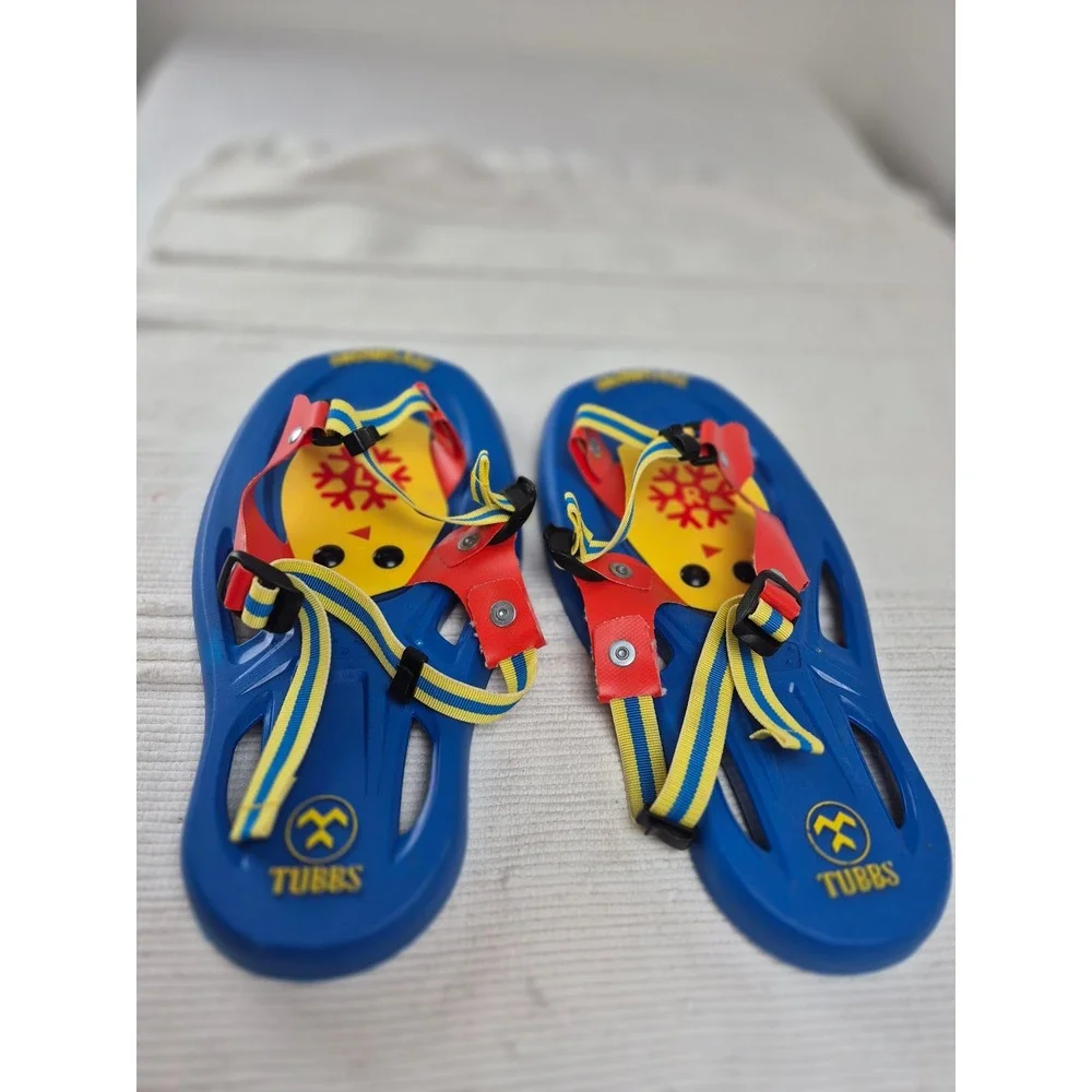 Tubbs Snowflake Kids Snowshoes Blue‎ Red Yellow Adjustable Straps 13.5 Inch